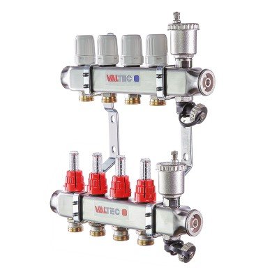 Коллекторный блок Valtec 1", 6 x 3/4" евроконус VTc.586.EMNX.0606 Коллекторный блок Valtec 1", 6 x 3/4" евроконус VTc.586.EMNX.0606