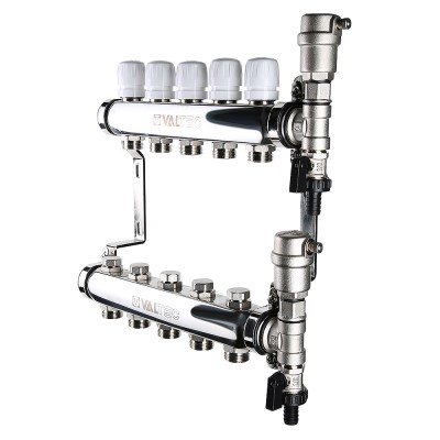 Коллекторный блок Valtec 1", 4 x 3/4" евроконус VTc.588.EMNX.0604 Коллекторный блок Valtec 1", 4 x 3/4" евроконус VTc.588.EMNX.0604