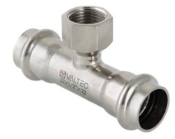 Тройник из нержавеющей стали с внутренней резьбой Valtec 22х1/2