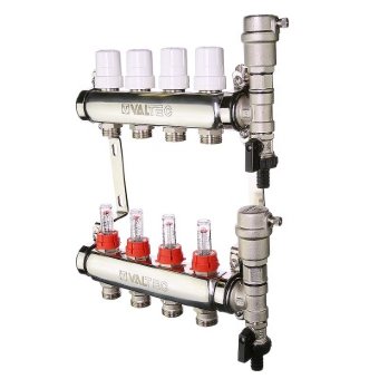 Коллекторный блок со встроенными расходомерами Valtec VTc.589.EMNX.0605 1", 5 x 3/4" евроконус Коллекторный блок со встроенными расходомерами Valtec VTc.589.EMNX.0605 1", 5 x 3/4" евроконус