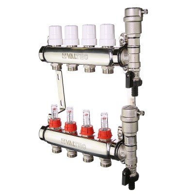 Коллекторный блок со встроенными расходомерами Valtec VTc.589.EMNX.0605 1", 5 x 3/4" евроконус Коллекторный блок со встроенными расходомерами Valtec VTc.589.EMNX.0605 1", 5 x 3/4" евроконус