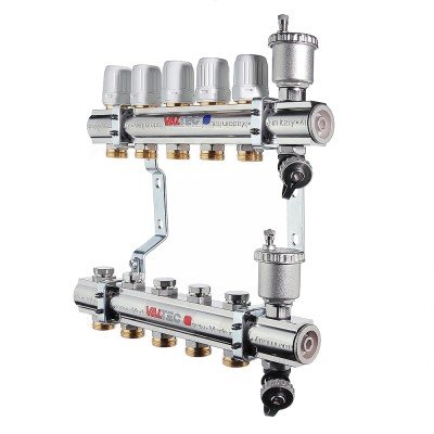 Коллекторный блок Valtec VTc.594.EMNX.0606 1", 6 x 3/4" евроконус Коллекторный блок Valtec VTc.594.EMNX.0606 1", 6 x 3/4" евроконус