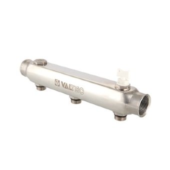 Коллектор из нержавеющей стали Valtec 100 мм, 1"х 6 выхода 1/2" VTc.510.SS.060406