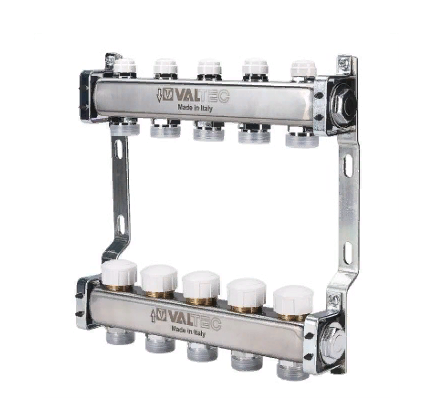 Коллекторный блок Valtec VTc.582.EMNX.0605 1", 5 x 3/4" евроконус Коллекторный блок Valtec VTc.582.EMNX.0605 1", 5 x 3/4" евроконус