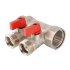 Коллектор с отсекающими кранами Valtec 1"х2 выхода Евроконус 3/4 VTc.580.NE.0602