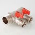 Коллектор с отсекающими кранами Valtec 1"х3 выхода Евроконус 3/4 VTc.580.NE.0603 Коллектор с отсекающими кранами Valtec 1"х3 выхода Евроконус 3/4 VTc.580.NE.0603