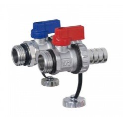Кран дренажный и штуцер красная и синяя ручка TIM 1/2" М310-2 Кран дренажный и штуцер красная и синяя ручка TIM 1/2" М310-2