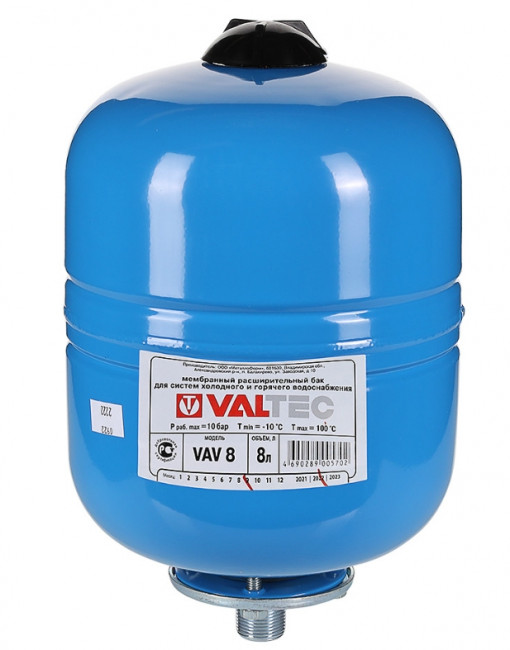 Гидроаккумулятор VALTEC 8 литров для ХВС VT.AV.B.060008 Гидроаккумулятор VALTEC 8 литров для ХВС VT.AV.B.060008
